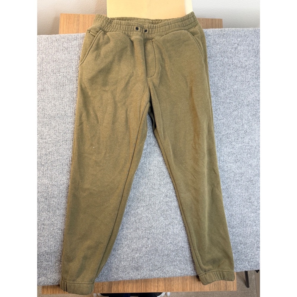 Weatherproof Vintage Mens Large Olive Green Fleece Joggers Heavyweight Pants